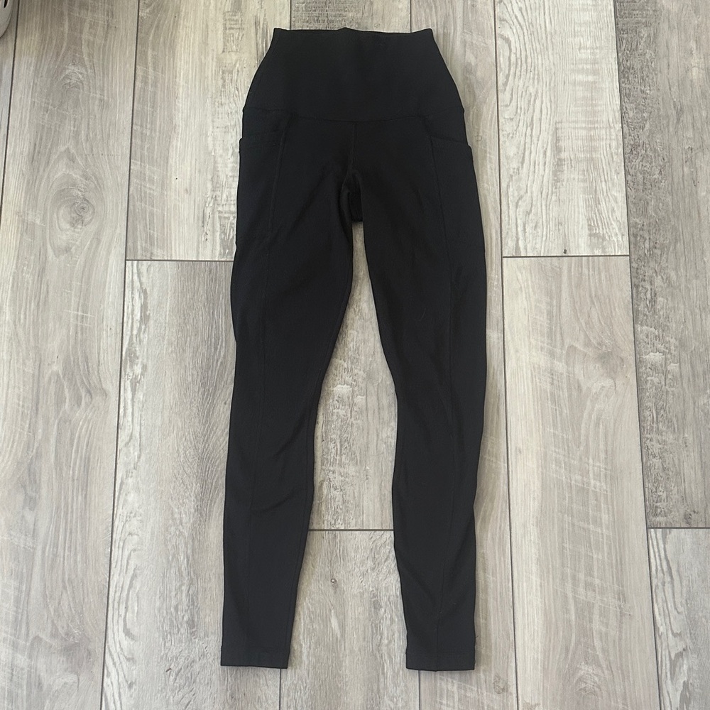Women’s Yogalicious Lux Fleece-lined High-Waist Black Leggings with Pockets